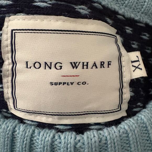Long Wharf Supply Edgartown SeaWell Crewneck Sweater XL Men’s Carolina Blue - Picture 3 of 5